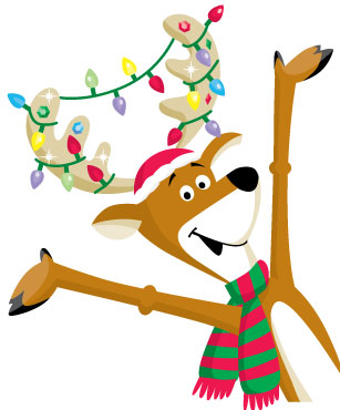 Christmas Stars: Reindeer with decorated antlers